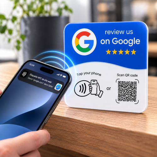 Plaque NFC Google Avis + QR Code — JUGEO
