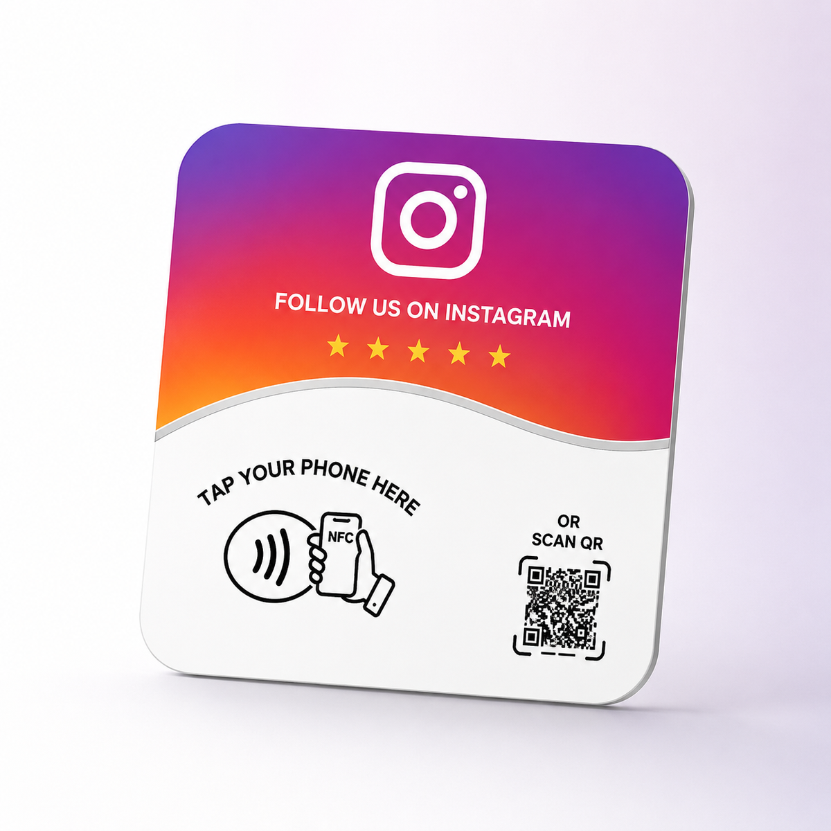 Plaque NFC Instagram JUGEO avec QR Code