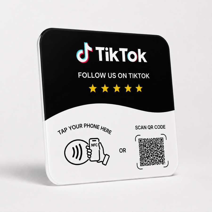 Plaque NFC TikTok JUGEO avec QR Code